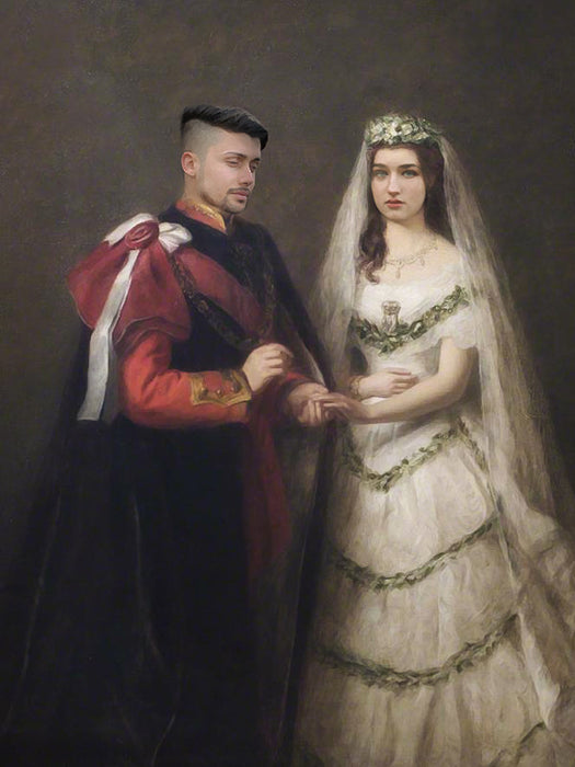 Koning Edward VII en Koningin Alexandra - Custom Kussen